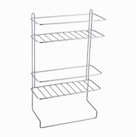 Wire Double Shelf with Towel Rack